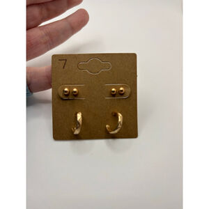 ✨5/$25✨ Gold Tone Stud & Hoop Earrings 3 Pairs